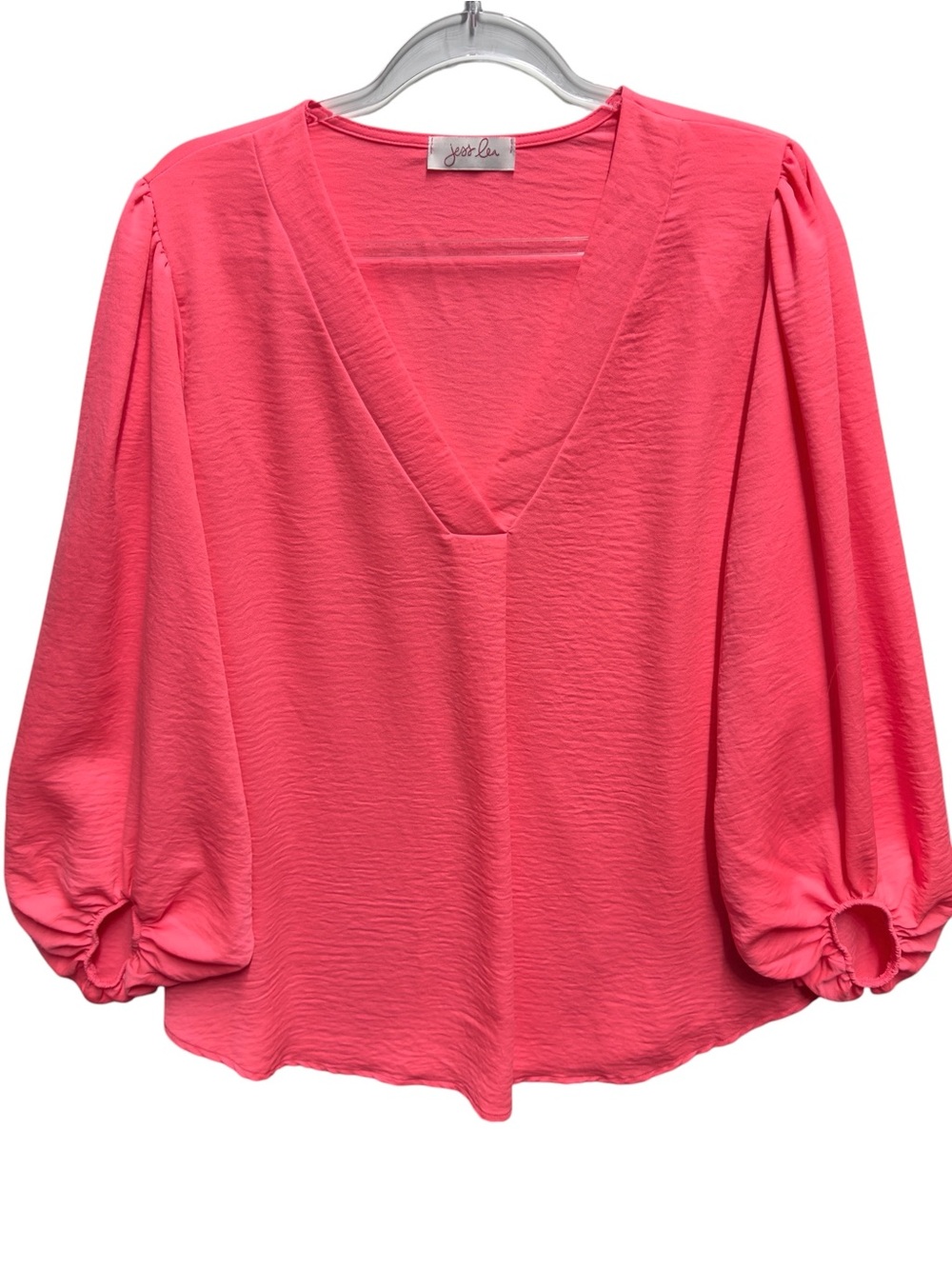 Tuxedo Satin Matte Knit Pleated Bishop Balloon Sleeve Blouse Top Popover